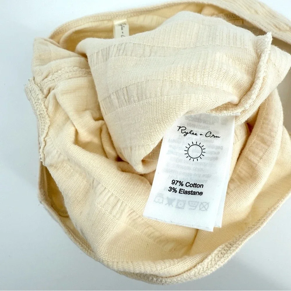 Rylee + Cru Cream Natural Ruffle Ribbed Bodysuit 2-3 Y‎